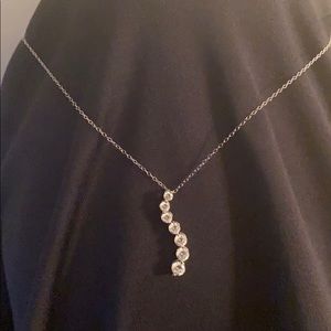 14k White Gold Diamonique Necklace